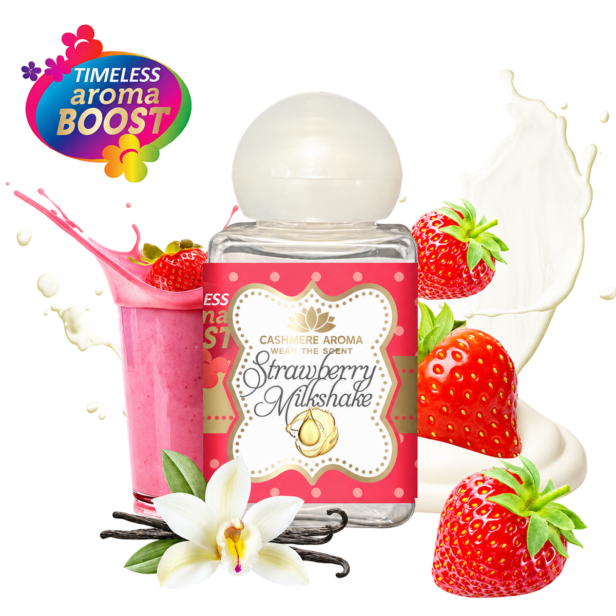 Strawberry Milkshake Tester Laundry Perfume „Timeless Aroma Boost”, 30ml