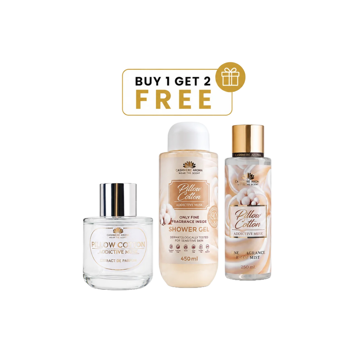 Pillow Cotton Addictive Musk Perfume Extract + FREE Shower Gel & Body Mist